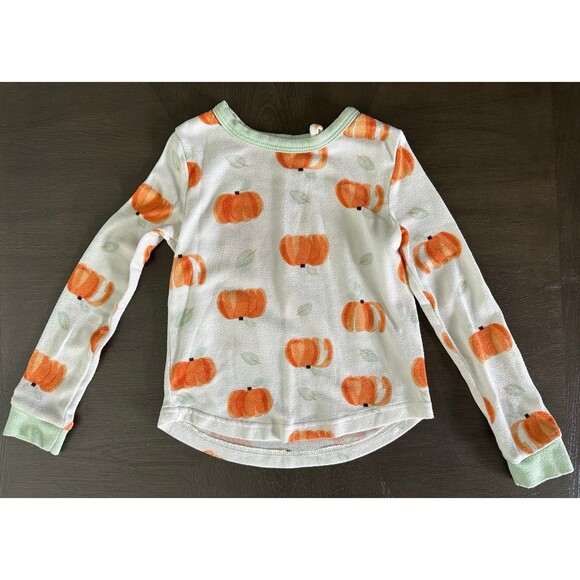 Jessica Simpson Girls Pumpkin Pajama Set Size 4T Fall Long Sleeve Top & Pants - Picture 2 of 6